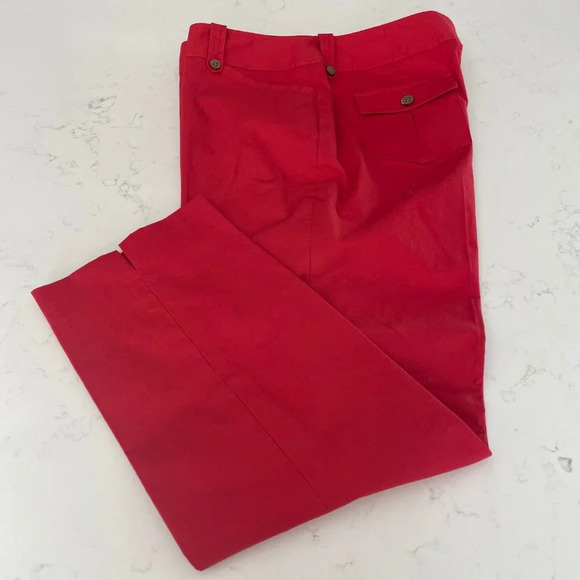 Jones New York Signature Petite Stretch Ankle Length Cotton Pants Red 12P NWOT - Picture 11 of 14